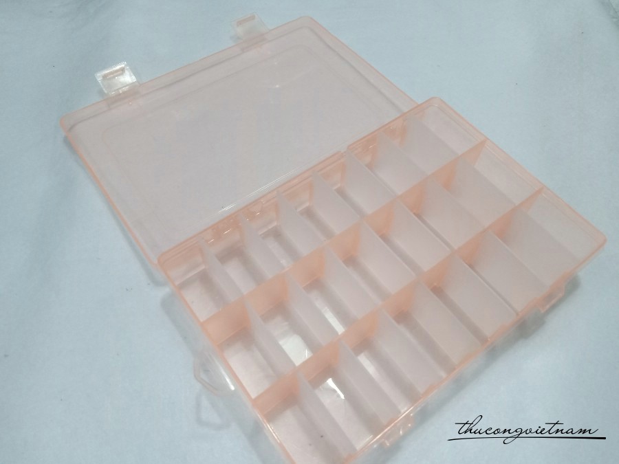 Hộp nhựa nhiều ngăn Cam 13x19.5cm