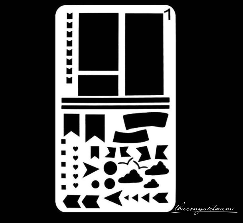 Khuôn vẽ Stencil Plastic mẫu 1 - size 10.2x17.8cm                                                                                                                                                                                                                                                           