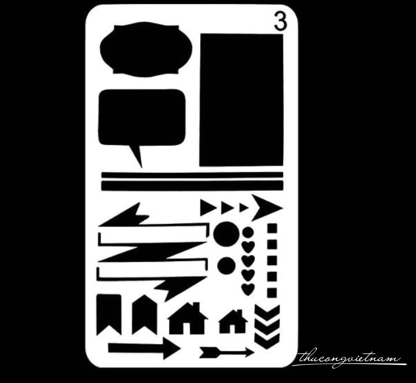 Khuôn vẽ Stencil Plastic mẫu 3 - size 10.2x17.8cm                                                                                                                                                                                                                                                           