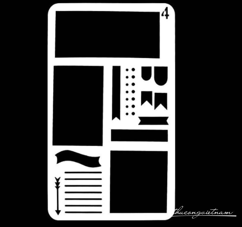 Khuôn vẽ Stencil Plastic mẫu 4 - size 10.2x17.8cm                                                                                                                                                                                                                                                           