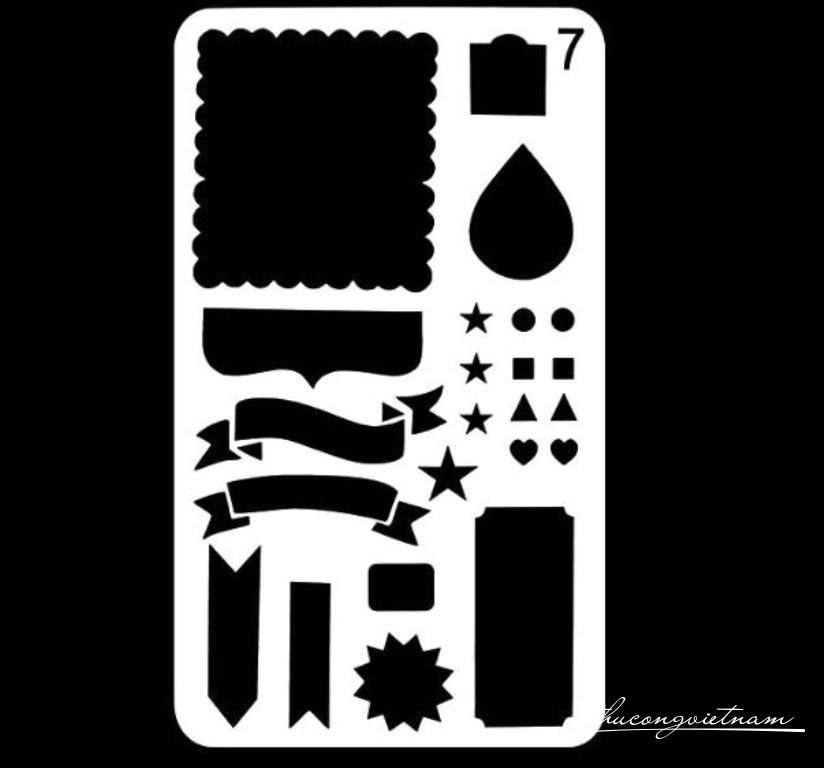 Khuôn vẽ Stencil Plastic mẫu 7 - size 10.2x17.8cm                                                                                                                                                                                                                                                           