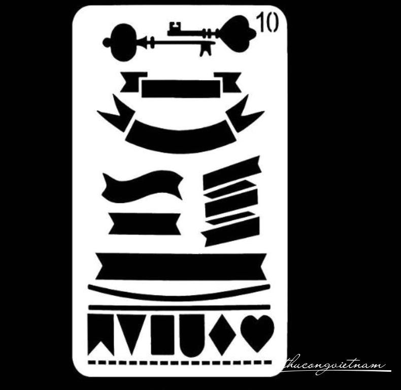 Khuôn vẽ Stencil Plastic mẫu 10 - size 10.2x17.8cm                                                                                                                                                                                                                                                          