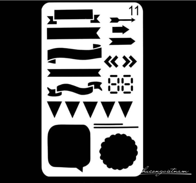 Khuôn vẽ Stencil Plastic mẫu 11 - size 10.2x17.8cm                                                                                                                                                                                                                                                          