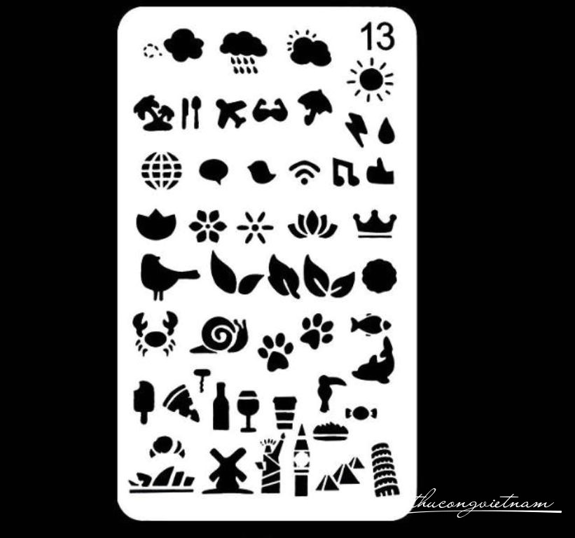 Khuôn vẽ Stencil Plastic mẫu 13 - size 10.2x17.8cm                                                                                                                                                                                                                                                          