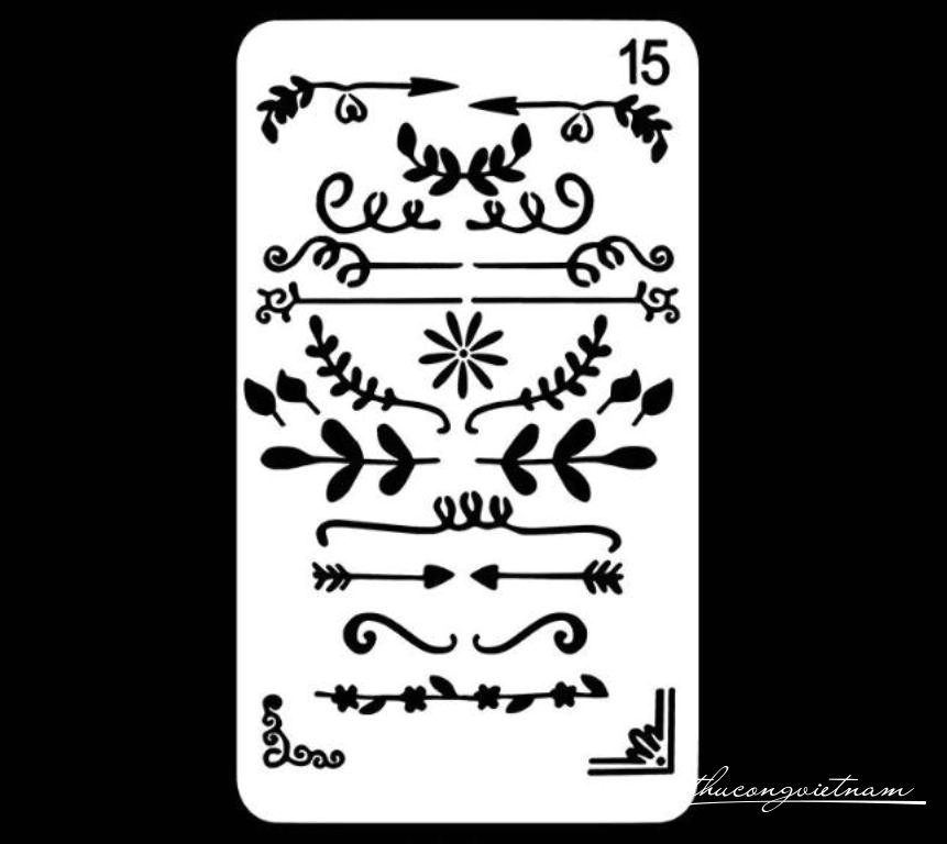 Khuôn vẽ Stencil Plastic mẫu 15 - size 10.2x17.8cm                                                                                                                                                                                                                                                          