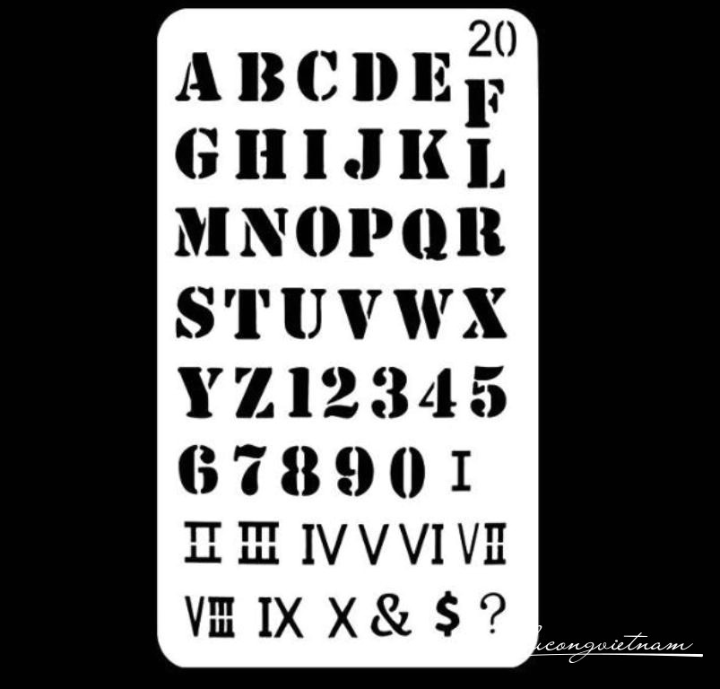 Khuôn vẽ Stencil Plastic mẫu 20 - size 10.2x17.8cm                                                                                                                                                                                                                                                          
