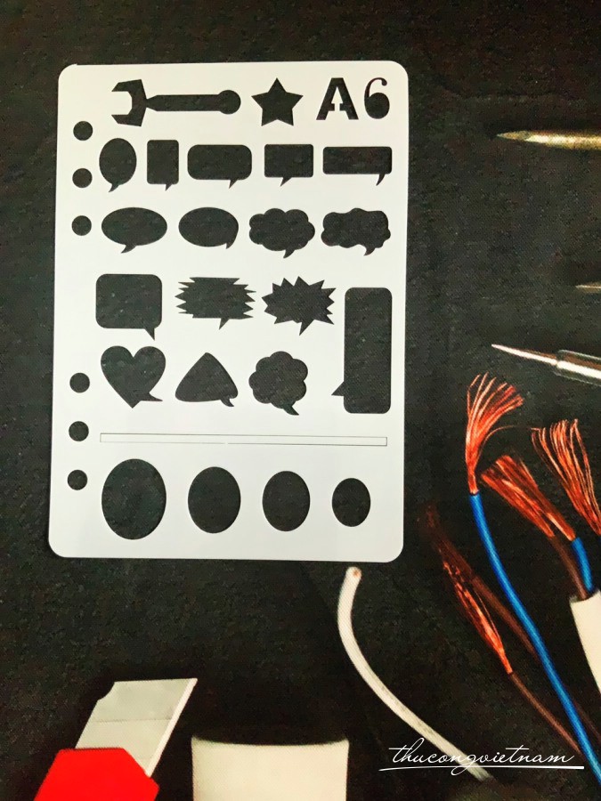 Khuôn vẽ Stencil Plastic mẫu 6 - size 14.7x21cm