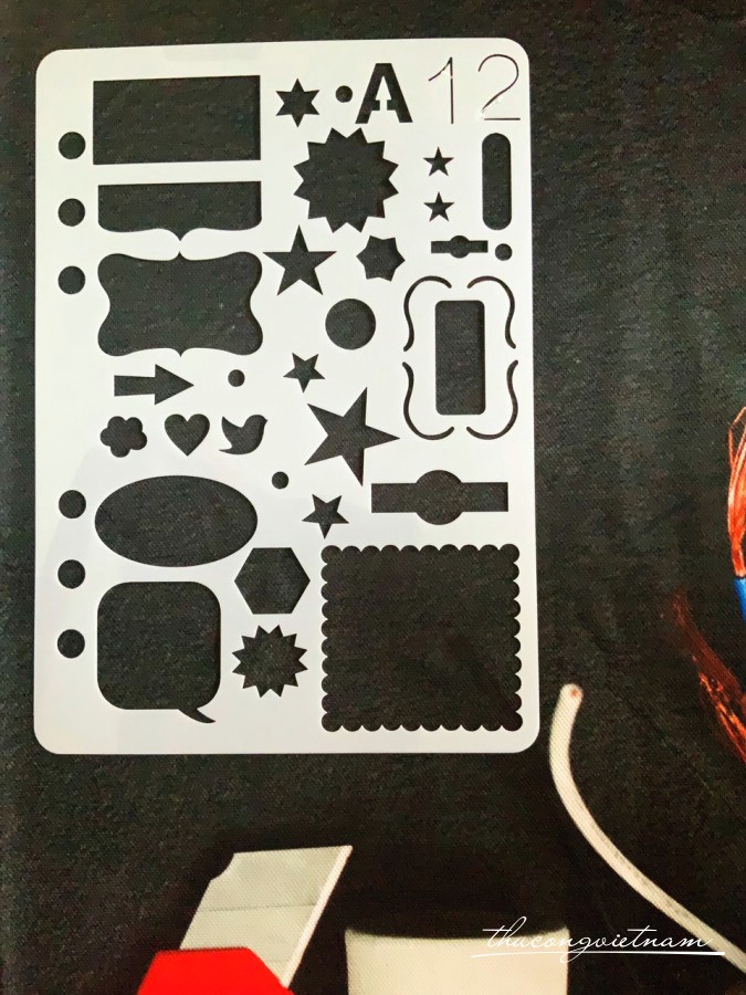 Khuôn vẽ Stencil Plastic mẫu 12 - size 14.7x21cm