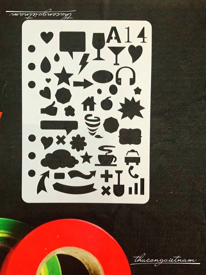 Khuôn vẽ Stencil Plastic mẫu 14 - size 14.7x21cm
