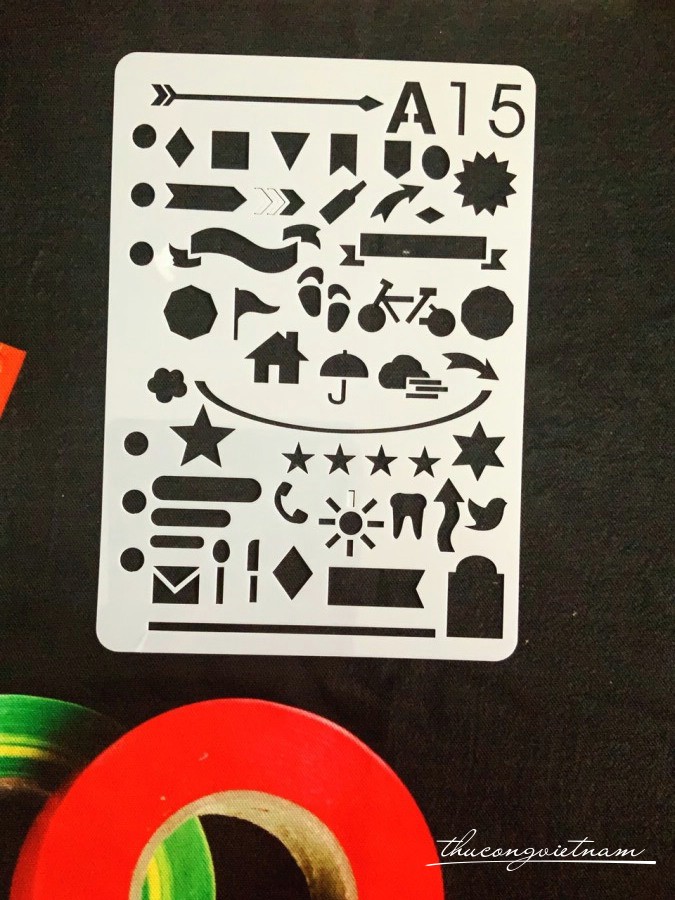 Khuôn vẽ Stencil Plastic mẫu 15 - size 14.7x21cm