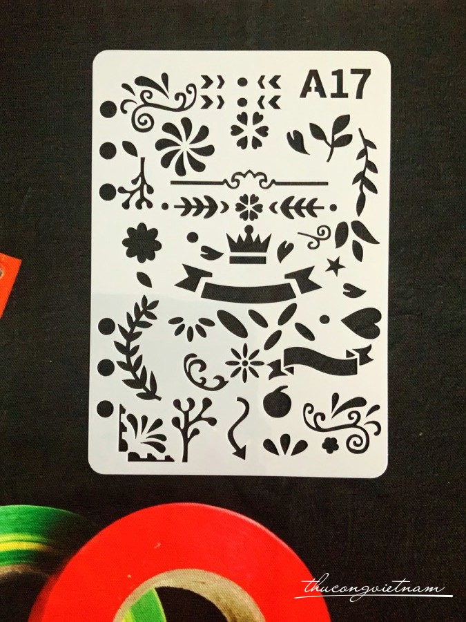 Khuôn vẽ Stencil Plastic mẫu 17 - size 14.7x21cm