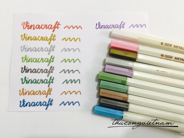 Bộ 10 màu Metalic (nhũ) STA ngòi 1mm