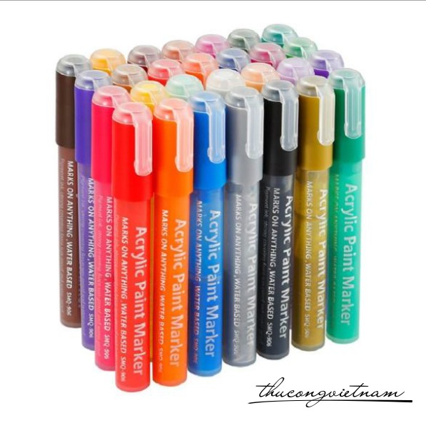 Bộ 28 màu Acrylic paint marker ngòi 3-5mm