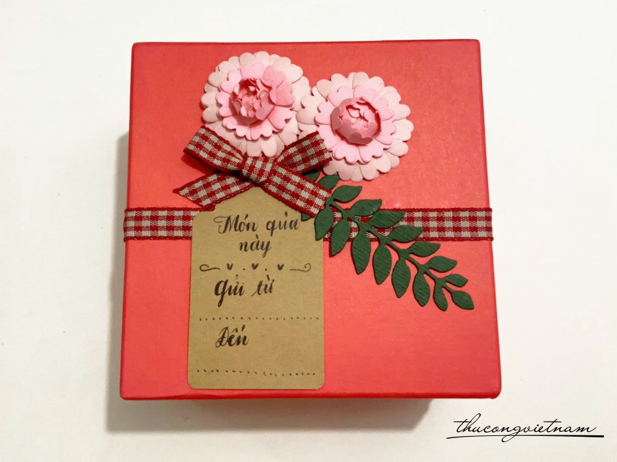 Hộp quà Handmade 12.5x12.5x6cm mẫu 1