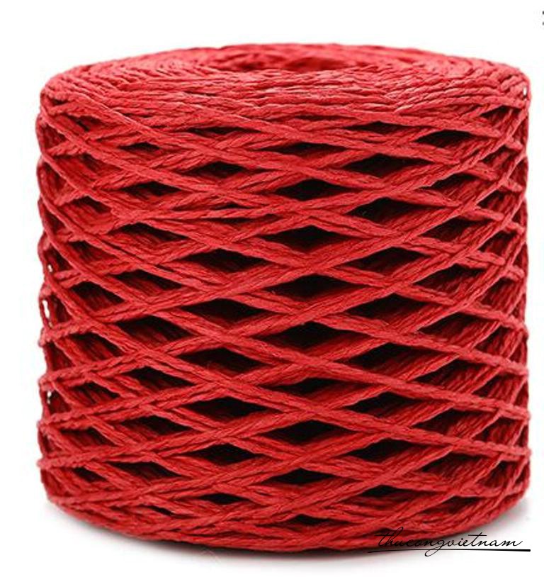Dây giấy cuộn 200m xe 2 sợi - Đỏ