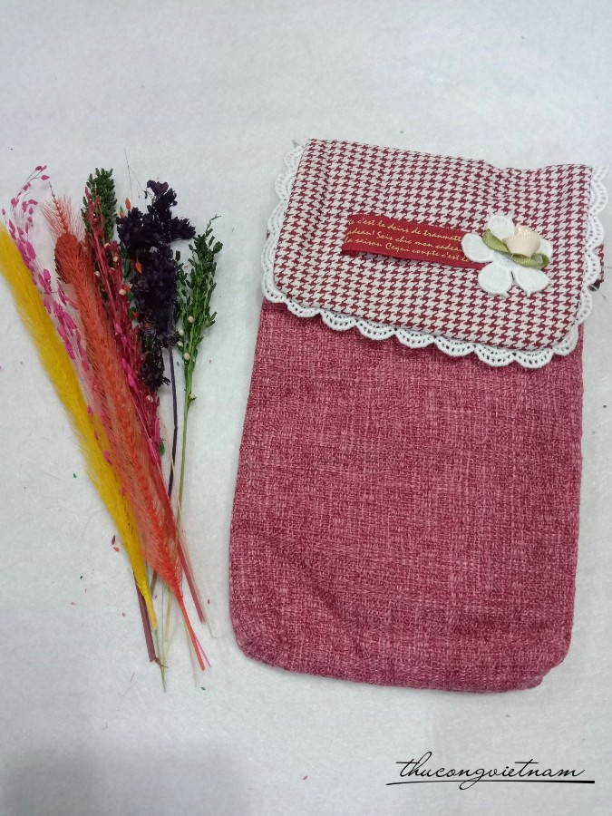 Túi đeo vintage 12x19 - Đỏ