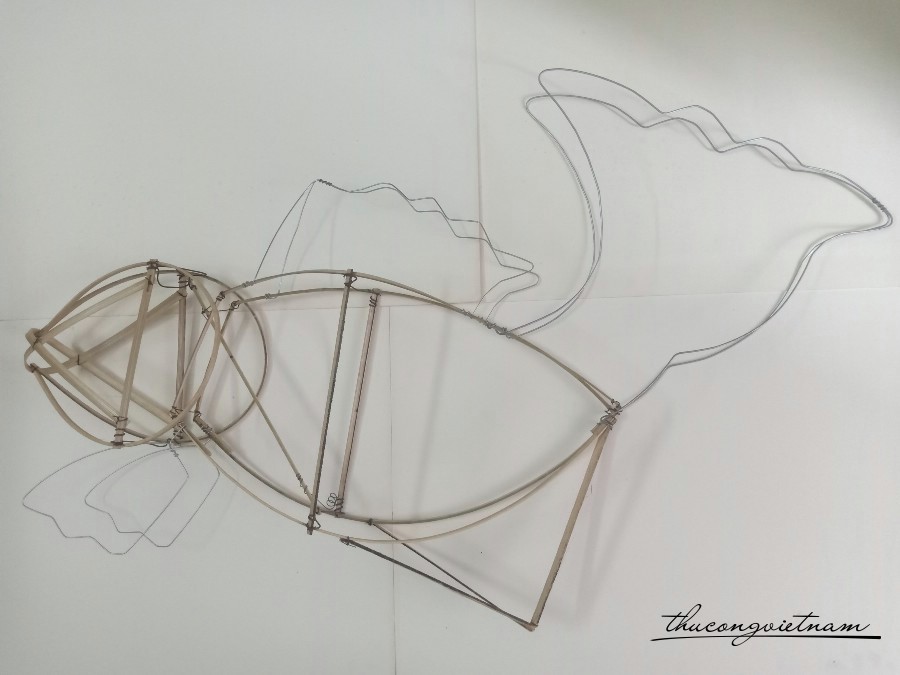 Khung tre lồng đèn - Cá chép 57cm x 1m