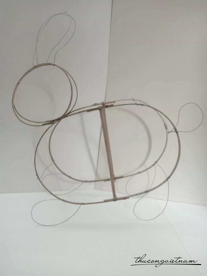 Khung tre lồng đèn - Thỏ 60x60cm