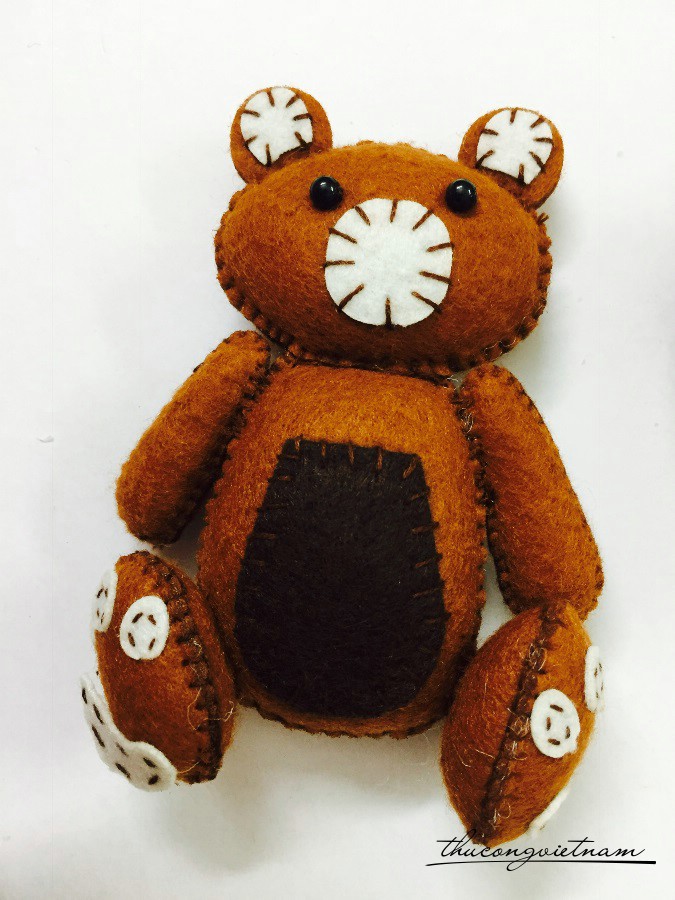 Móc khóa động vật vải nỉ - Gấu Teddy