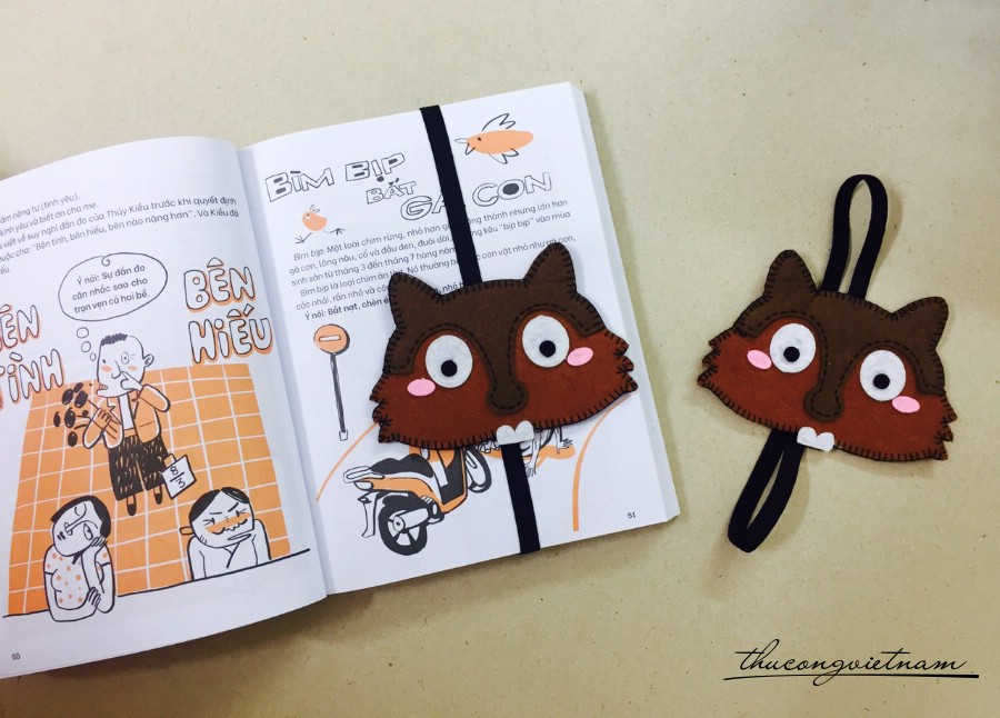Bookmark vải nỉ chú sóc