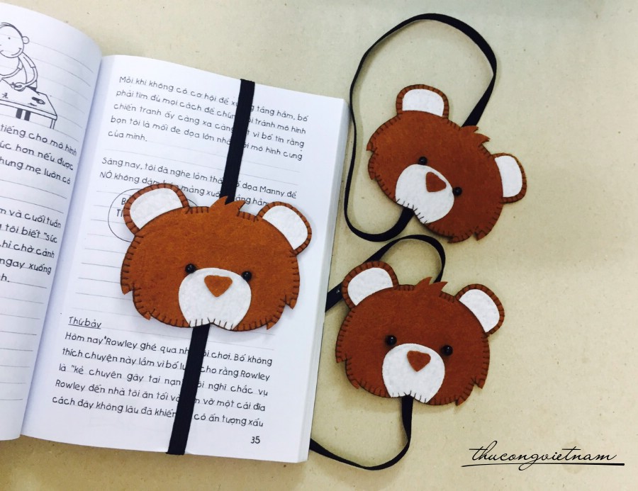 Bookmark vải nỉ chú gấu