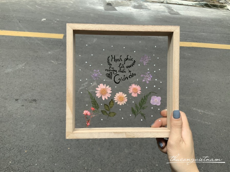 Khung ảnh mica ép hoa khô - 