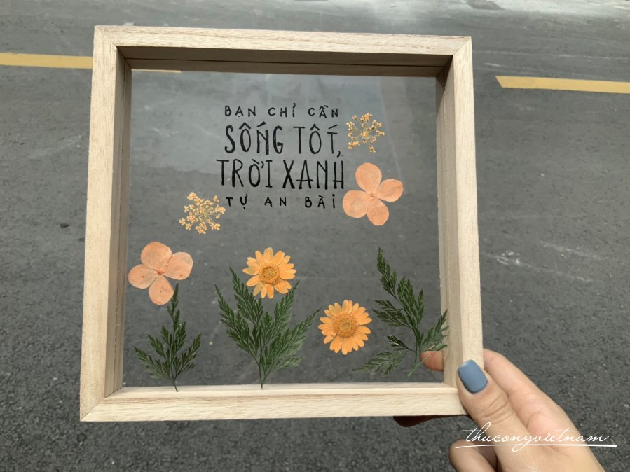 Khung ảnh mica ép hoa khô - 