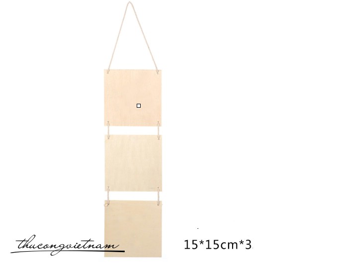 Bộ 3 bảng gỗ treo - 15x15x3cm