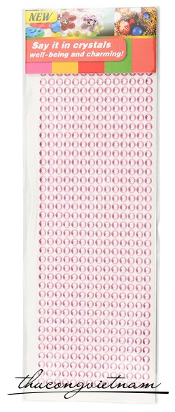 Sticker hạt cườm nổi 5 ly màu hồng nhạt