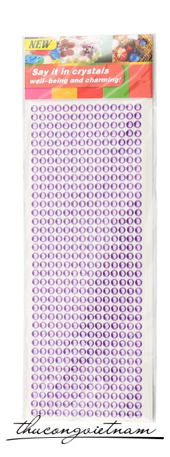 Sticker hạt cườm nổi 5 ly màu tím
