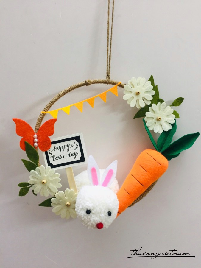 Vòng treo Thỏ xù bombom 21cm