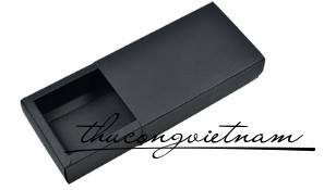 Hộp quà kéo giấy kraft đen15x15x3cm