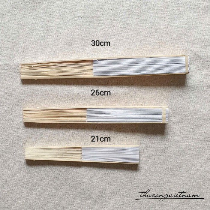 Quạt giấy trơn nhiều size