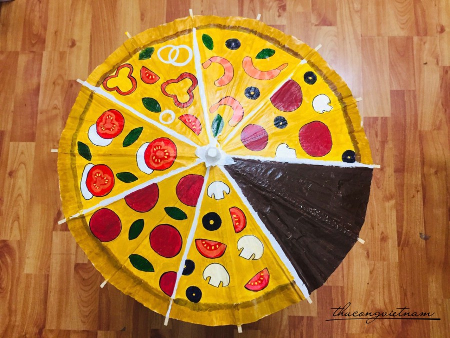 Dù giấy dầu trang trí - Pizza (40cm)