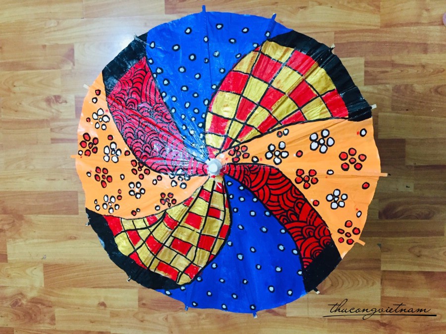 Dù giấy dầu trang trí - Họa tiết (40cm)