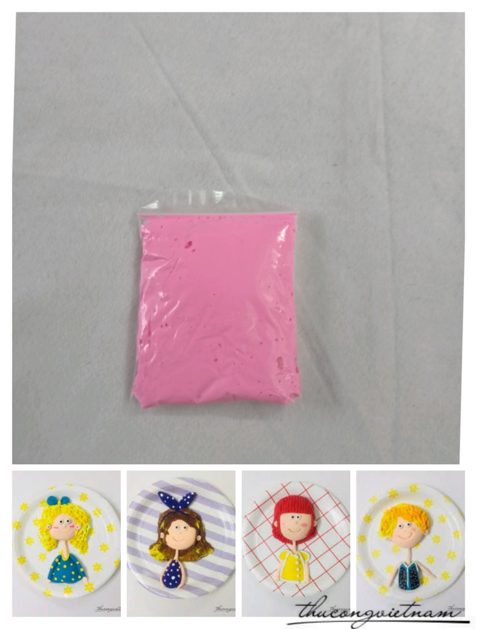 Đất Sét Hồng Đậm 50g