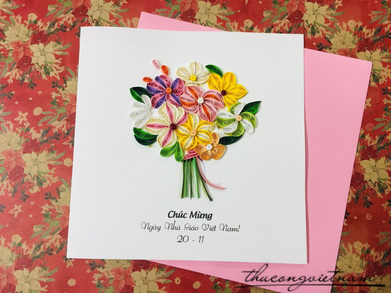 Thiệp quilling 20/11 - Mẫu 1