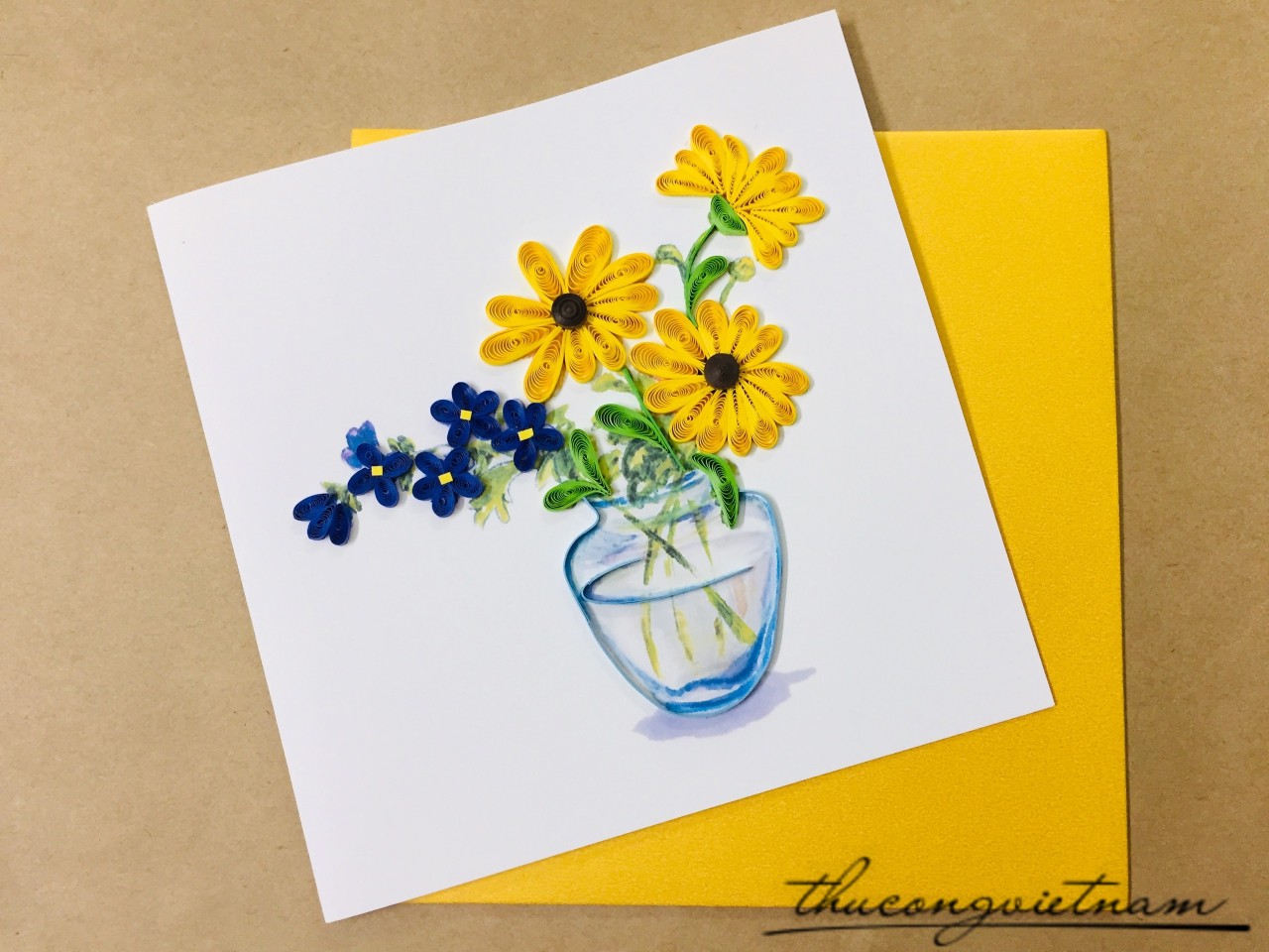 Thiệp Quilling Hoa - Mẫu 3