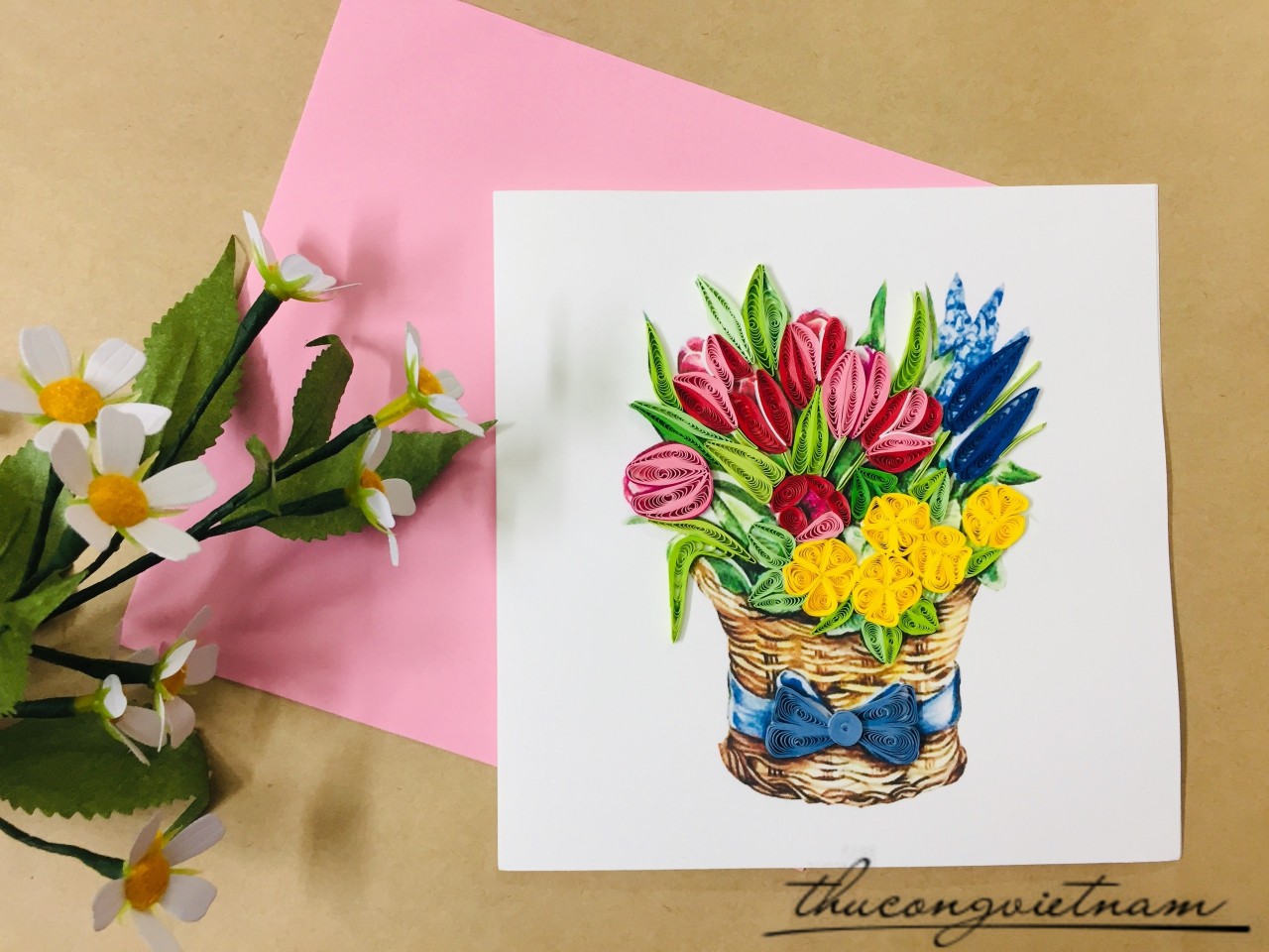 Thiệp Quilling Hoa - Mẫu 5