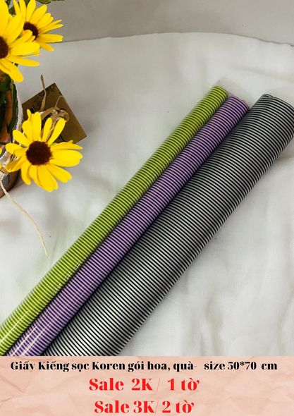 Set 2 Giấy kiếng sọc Koren gói hoa, quà