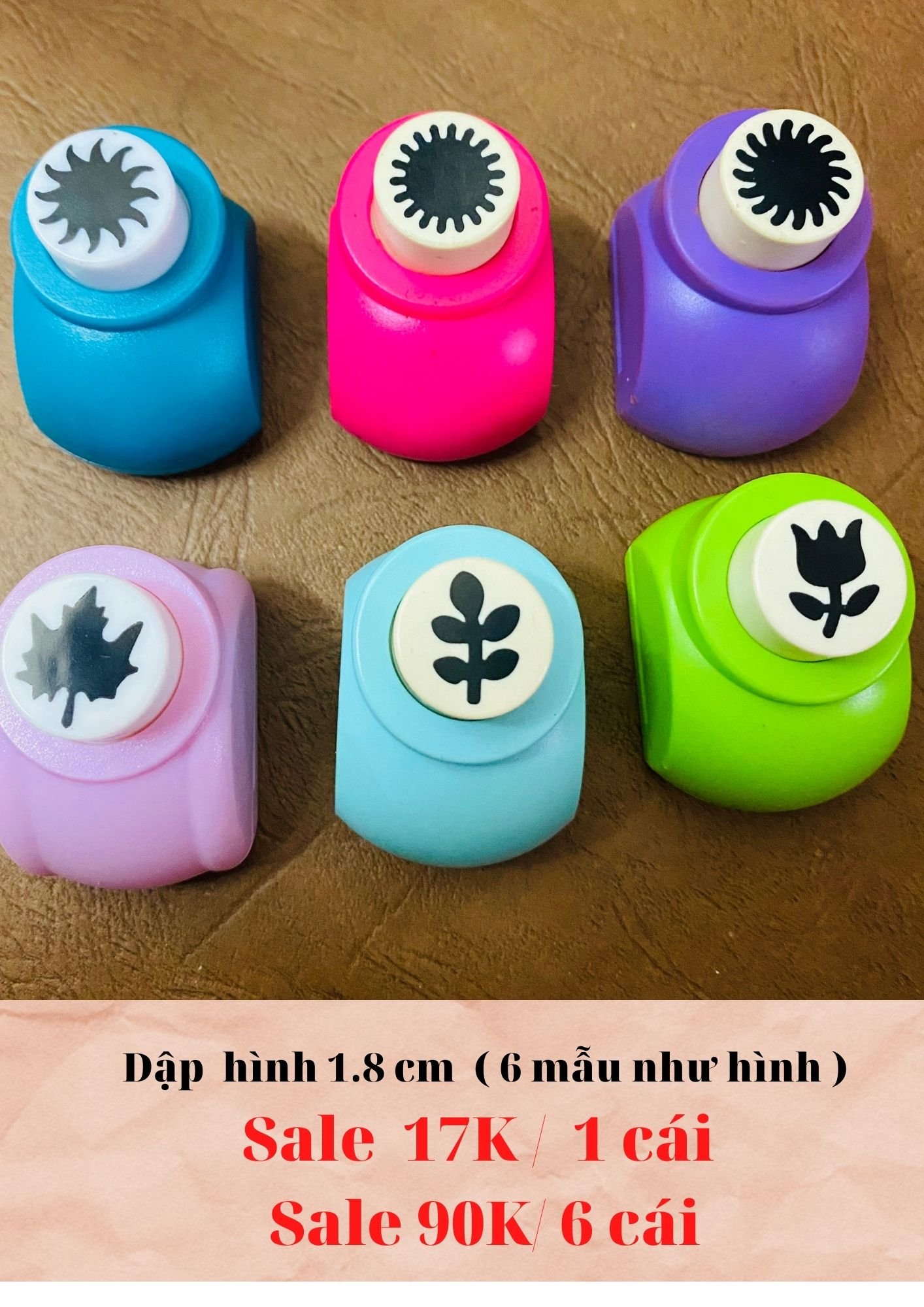 Combo 6 mẫu dập hình 1.8cm