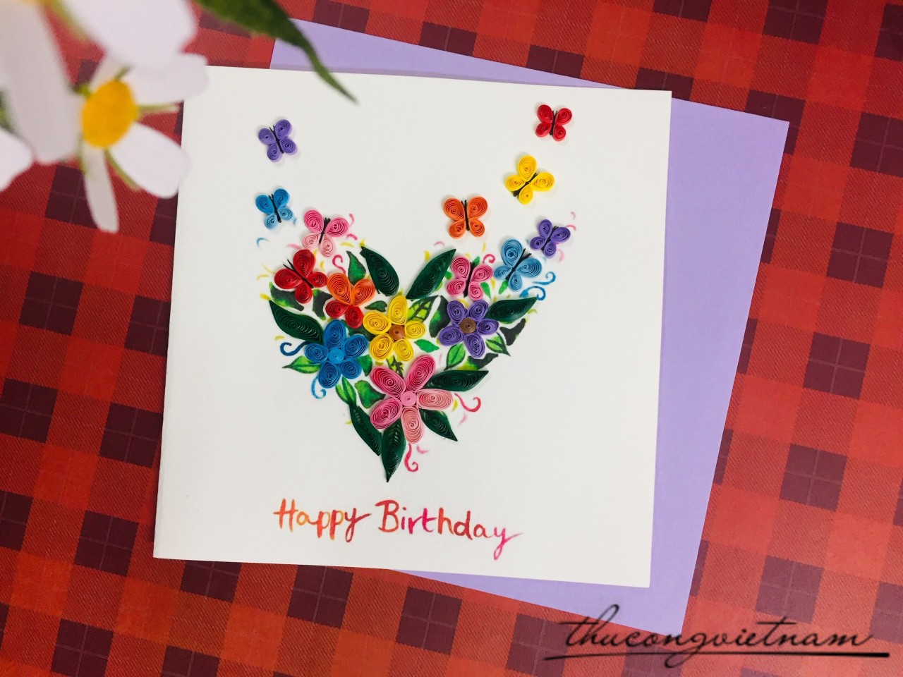 Thiệp quilling Happy Birthday - M3
