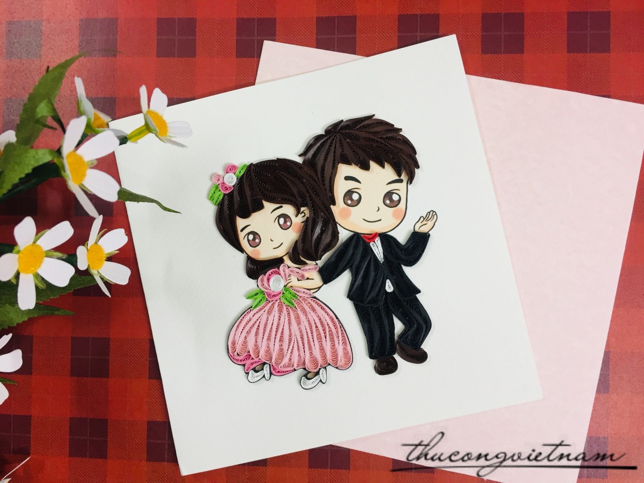 Thiệp quilling Cô Dâu - Chú Rể