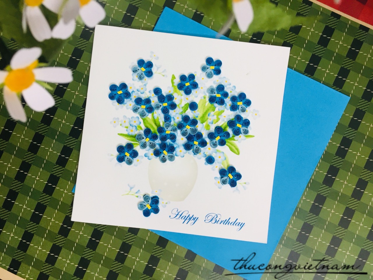 Thiệp quilling Hoa Tulip đa sắc