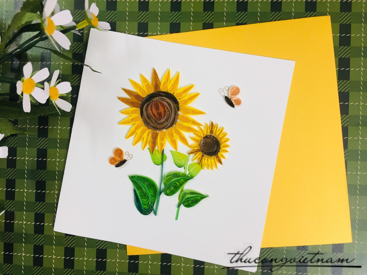 Thiệp Quilling Hoa Hướng Dương - Mẫu 2