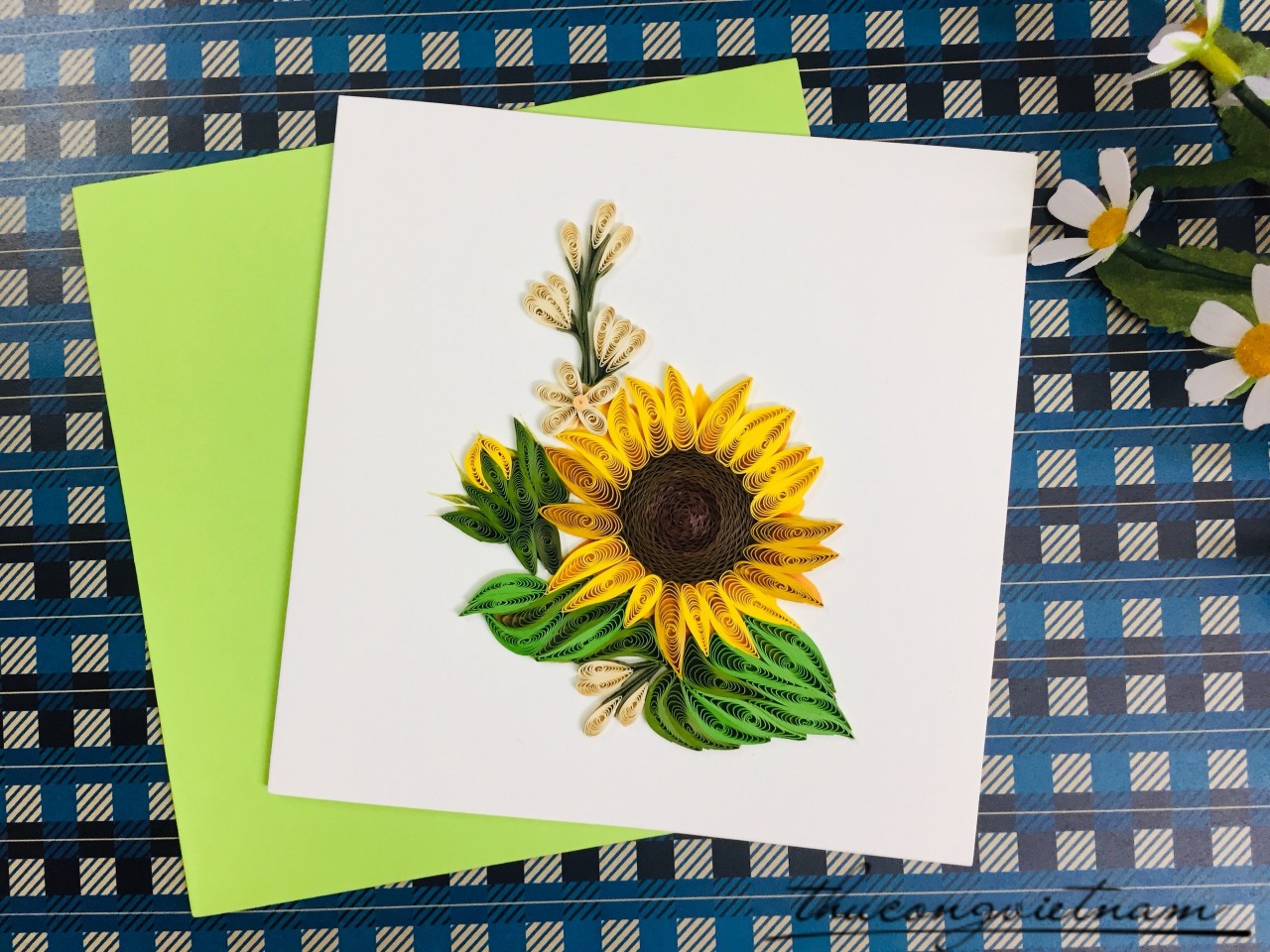Thiệp Quilling Hoa Hướng Dương - Mẫu 3