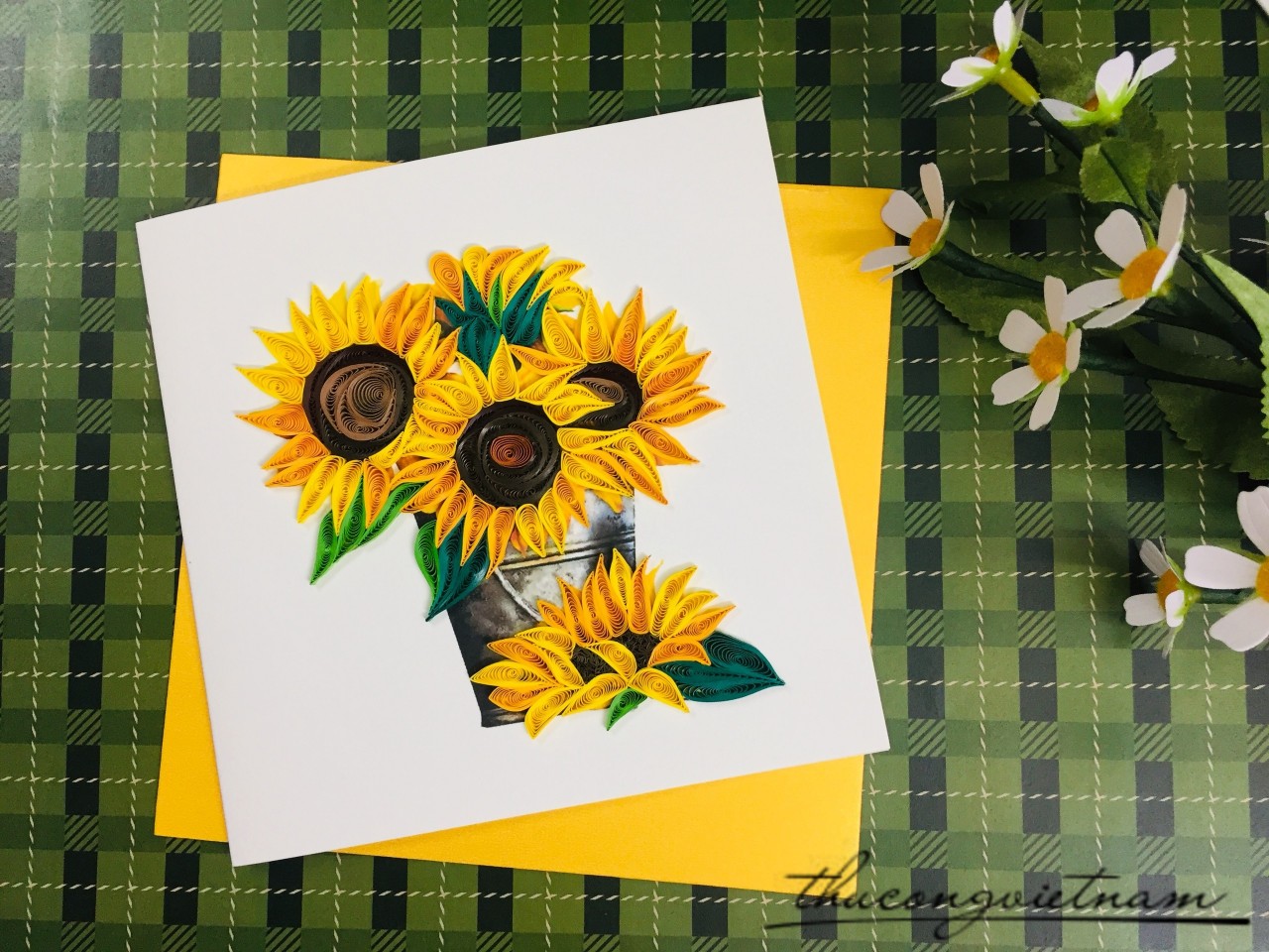 Thiệp Quilling Hoa Hướng Dương - Mẫu 5