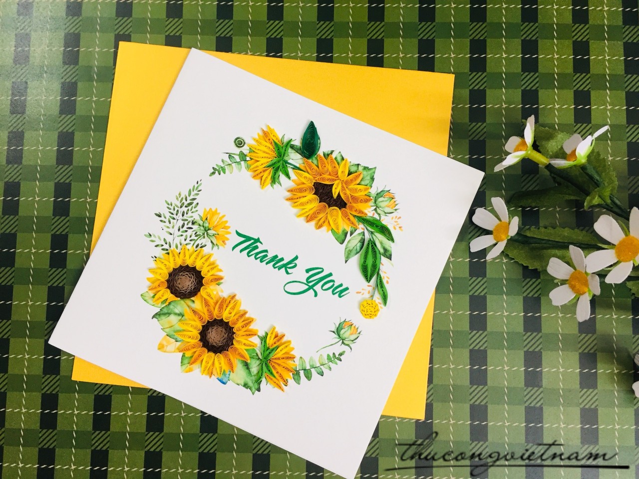 Thiệp Quilling Hoa Hướng Dương - Mẫu 6