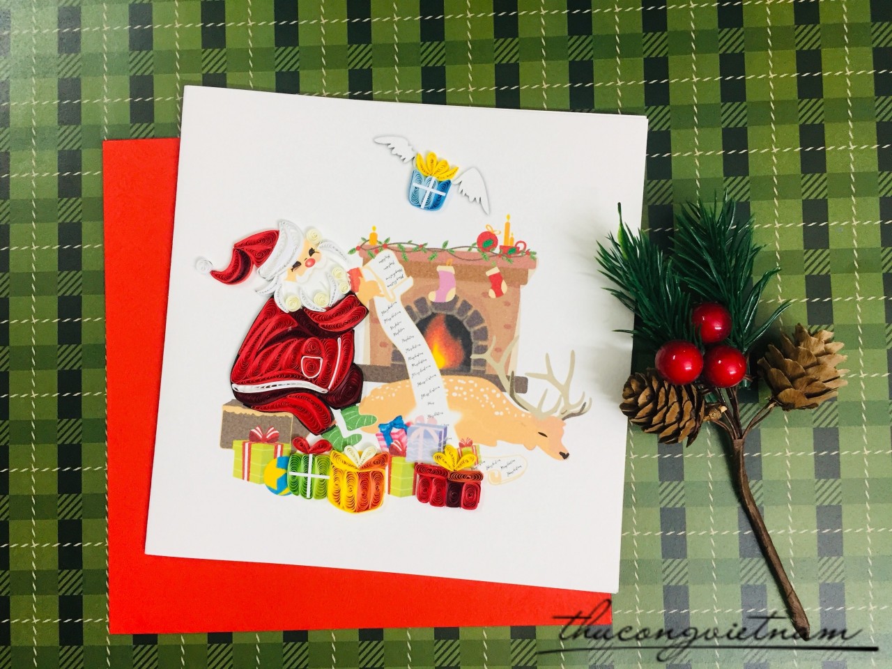 Thiệp quilling Giáng Sinh - Mẫu 19