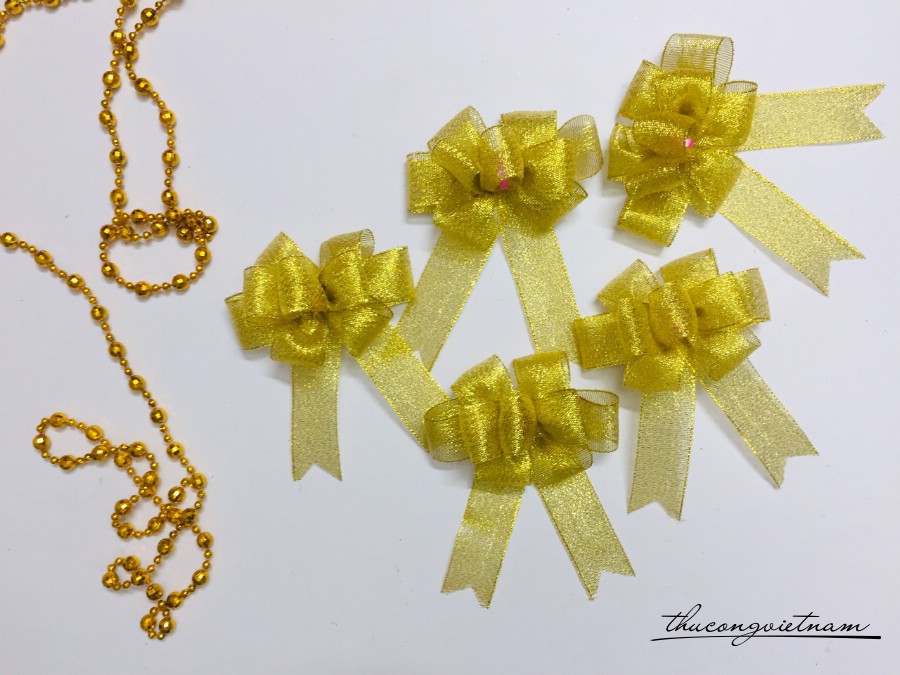Nơ Ruy Băng Kim Tuyến 8 Cánh -9cm